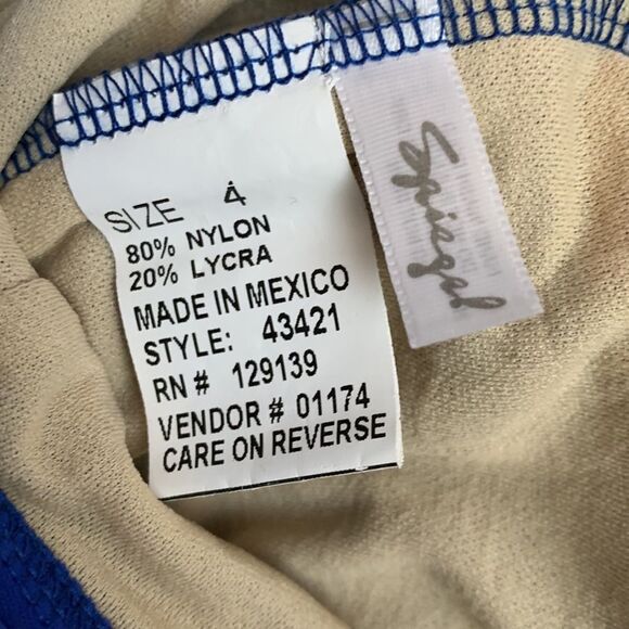 Spiegel Swim Dress Skirt Swimsuit 4 Rare Vintage NEW Royal Blue - Picture 10 of 12